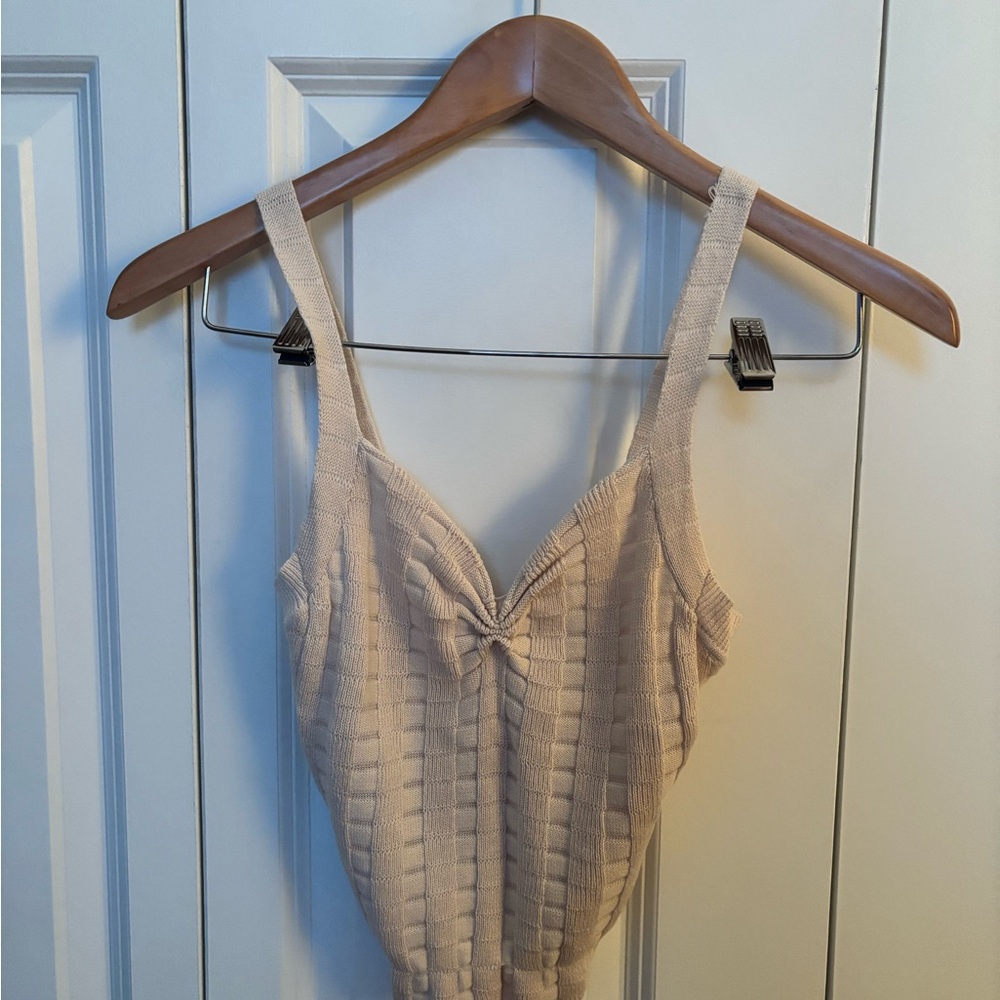 Urban Outfitters Beige Knit Tank Top